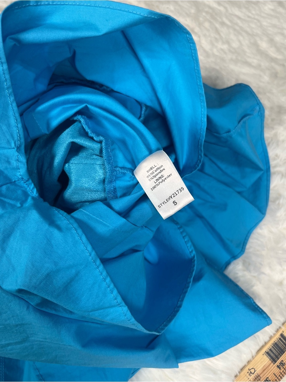 Do+Be One Shoulder Ruffle Romper In Ocean Blue Size Small NWT - Picture 6 of 9